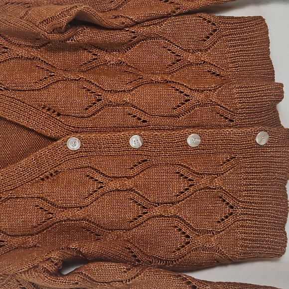 SHEIN Brown Knit Button-Front Cardigan | Women’s Size S - Picture 7 of 12